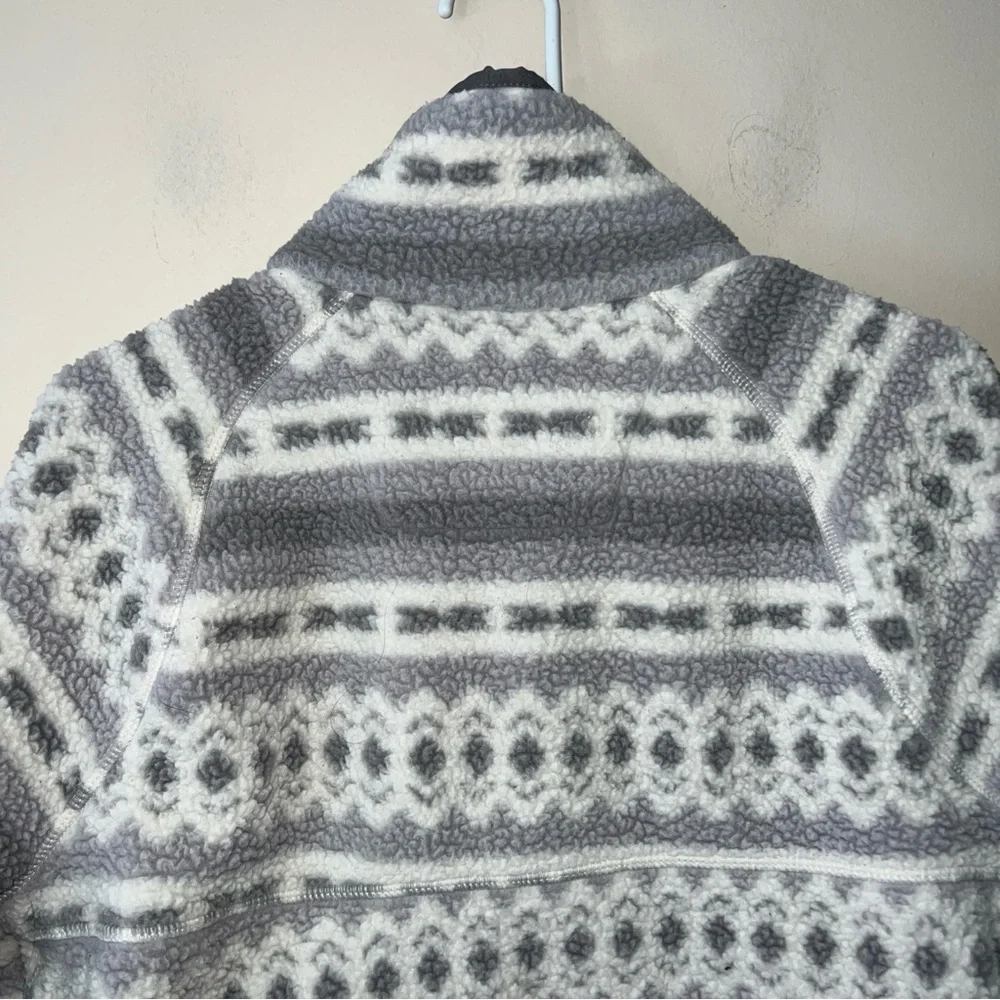 Carhartt Pile Fleece Jacket Relaxed Fit Pullover Quarter Snap Aztec Women Small - Picture 8 of 8